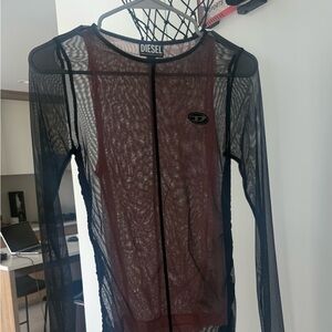 Diesel mesh pink tank and long sleeve